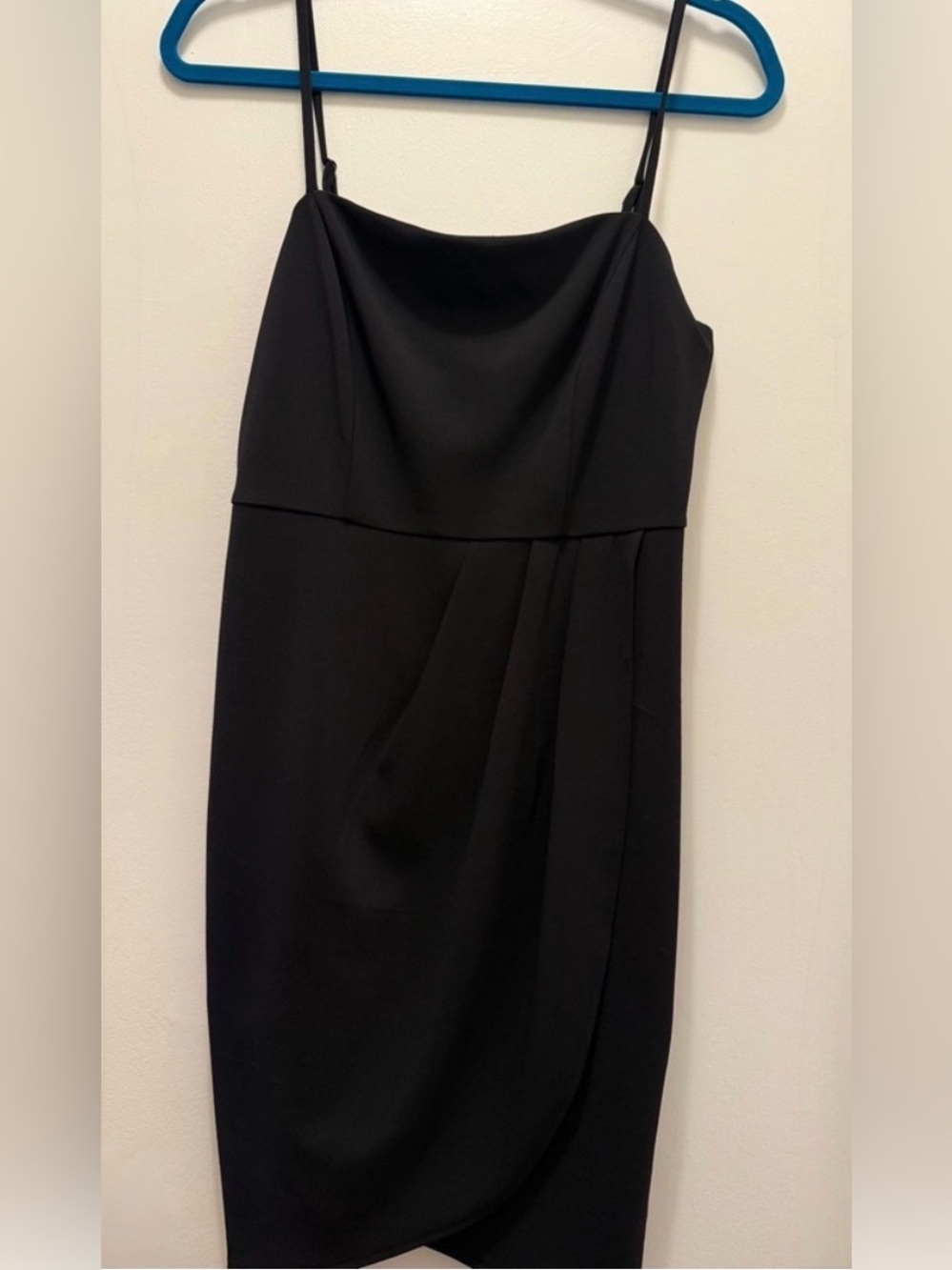 Express Black Spaghetti-Strap Tulip Hem Mini Dress